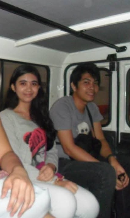 Young Gerald and Edin riding a jeepney